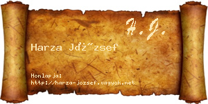 Harza József névjegykártya